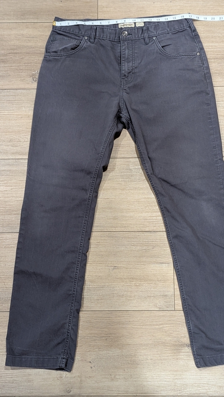 Patagonia Men’s Iron Clad Organic Cotton Jeans Pants 34x32 Grey Straight Fit